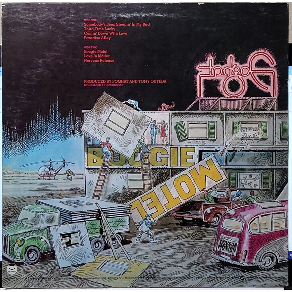 Foghat LP Boogie Motel on Bearsville VG/M- Rock OIS - Picture 2 of 6
